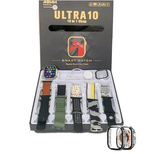 S10 Ultra Smartwatch: 10 in 1 Straps HD Display With Case Protector - Eluna